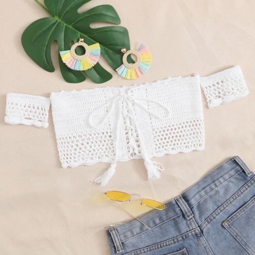 SHEIN Lace Up Tie Front Crochet Set 🔅3/$30